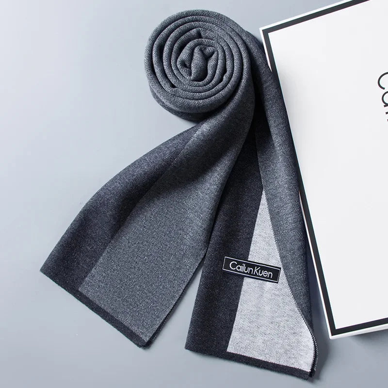 High Quality Wool Men Scarf Autumn Winter Classic Business Thermal Muffler Male Soft Korean Version Long Thick Warm Shawl No Box