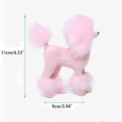 Plush Toys Photography Props Living Room Decoration Desk Ornaments Poodle Figurines Simulation Dog Miniature Figurines