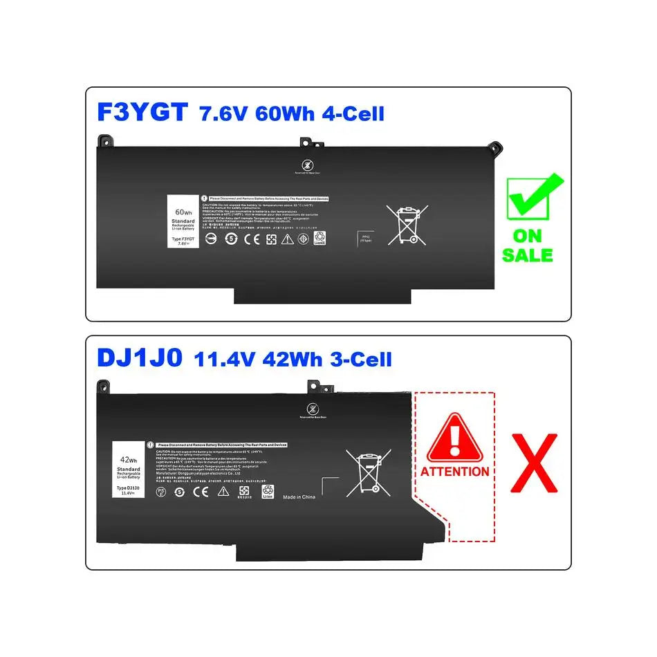 F3YGT,Battery For Dell Latitude 12 7280 7290 E7280 E7290 13 7380 7390 E7380 E7390 14 7480 7490 E7480 E7490 C27RW PGFX4