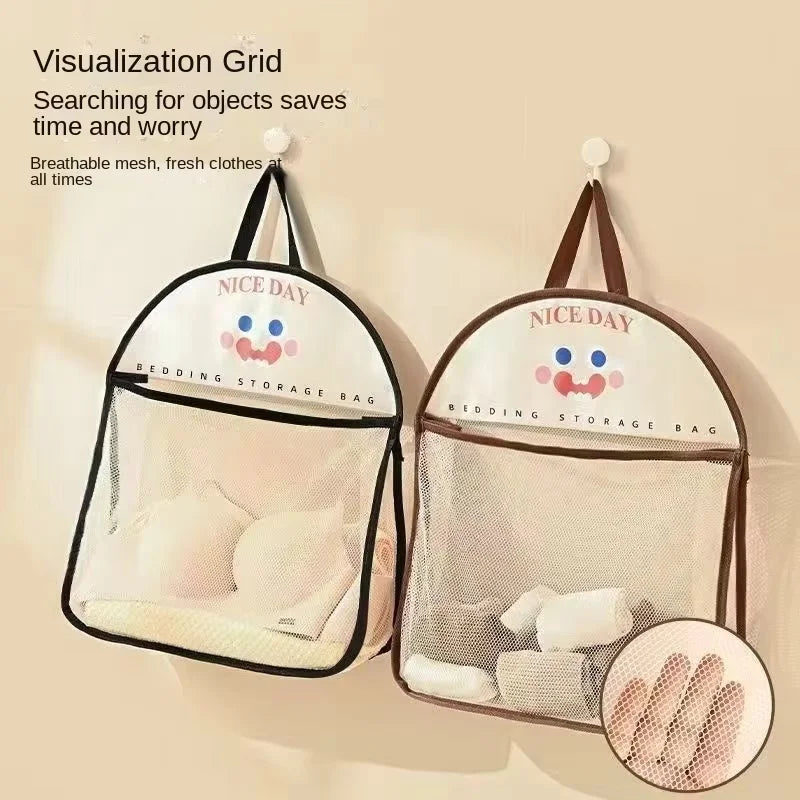 Socks Bra Storage Bag Large Capacity Breathable Mesh Bags Wall Hanging Behind The Door Bedroom Underwear Organizer Mesh Pocket
