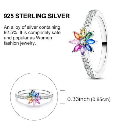 Hot Sale 925 Sterling Silver Ring Eye Plam Frefly Stars Heart Rings For Wedding Women Girls Jewelry Anniversary