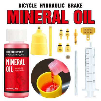 Bike Brake Mineral Oil 60ml/2.1oz Ideal for Shimano and Tektro Hydraulic Brake Systems Mountain Bike Accessories