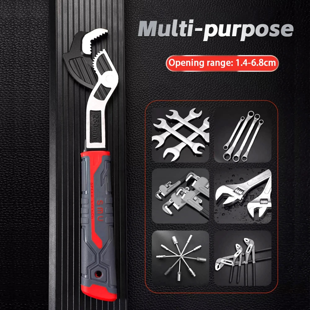 Multifunctional self-locking wrench adjustable wrench quick wrench adjustable pipe wrench plumber multifunctional hand tool