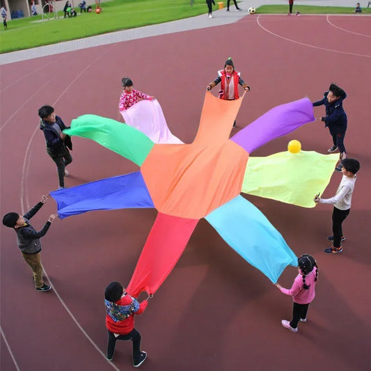 Outdoor Play Toys For Kids Big Rainbow Parachute Physical Training Toy Sport Game Tents Plaything Umbrella Octagonal