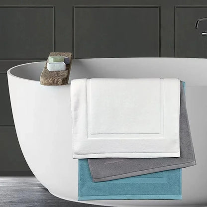 Thick White Floor Towel Mat 100% Cotton,Non-Slip,Water Absorption,SPA Bathroom Bathtub Mat,Hotel Home Bath Mats 50*80cm