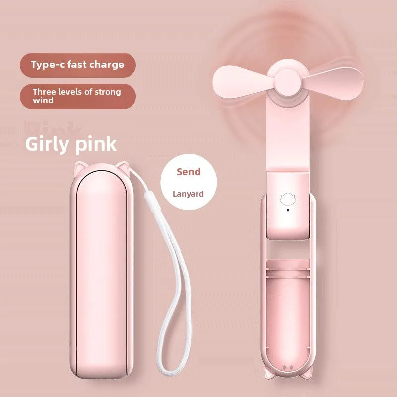 Portable Mini Fan, USB Rechargeable,speed Adjustable, Foldable Handheld Fan, Suitable for Women, student, Travel, Outdoor Use