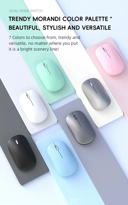 Lenovo Wireless Mouse with Type-C Fast Charging, Silent Click Dual-Mode for Multi-Device, 4 Adjustable DPI 2.4G + BT Dual-mode