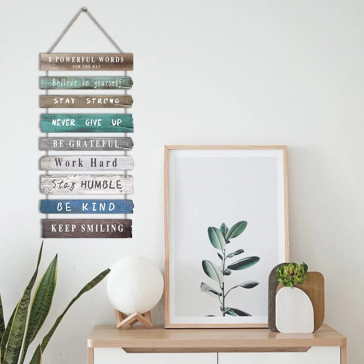 Inspirational Wall Art Decor for Office, Wooden Rustic Hanging Wall Art Decoration Sign, Wall Art for Home Living Room Bedroom