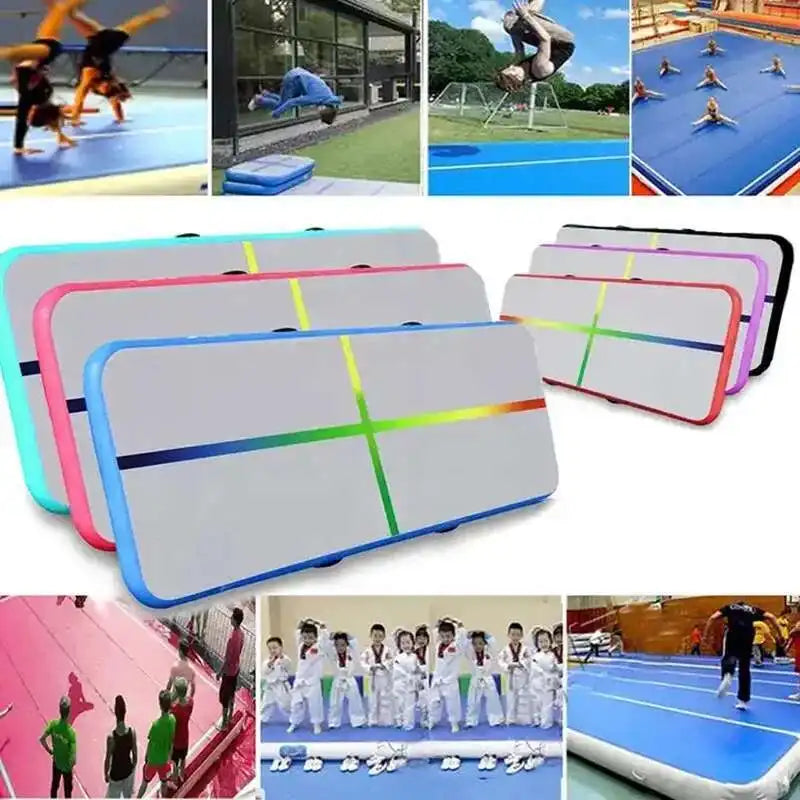 Air Tracks Iatable Gymnastics Durable 1X0.6X0.1M Tumbling Gym Mat With Colorful Line Indoor Yoga Floor For Training Use