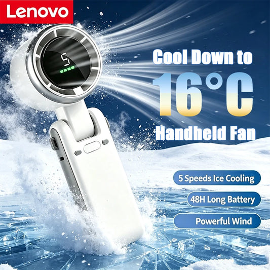 Lenovo 3-in-1 Fan 5-speed 3600mAh Rechargeable Lithium Battery USB Charging Travel Mini Fan For Travel Outdoor Activities