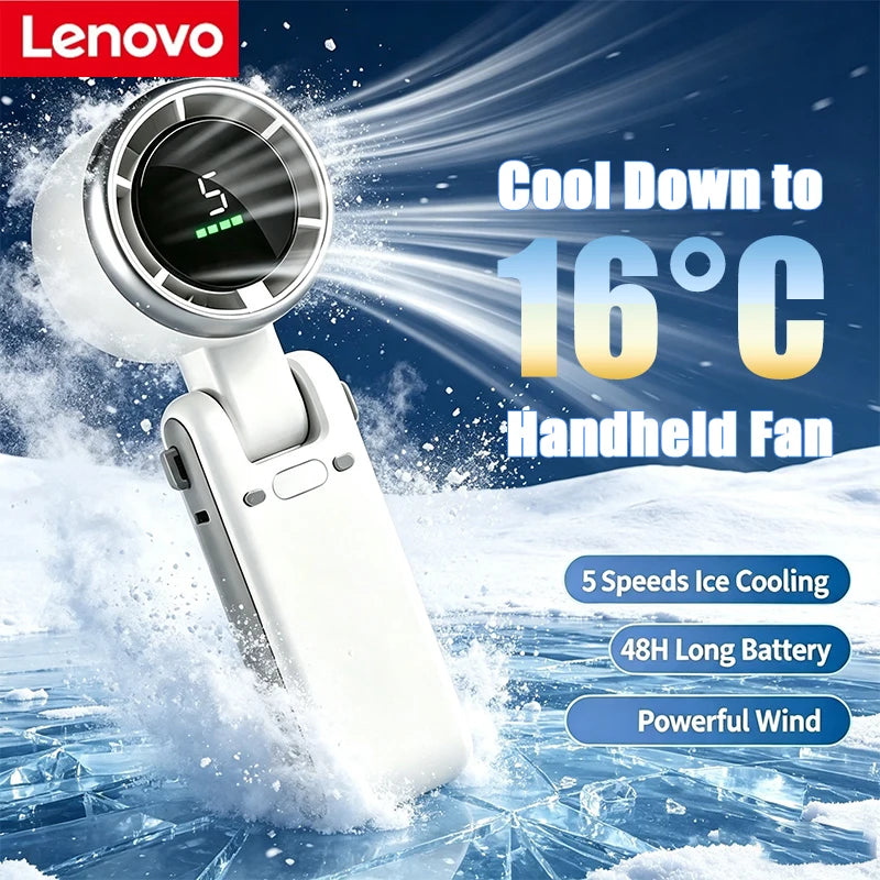 Lenovo 3-in-1 Fan 5-speed 3600mAh Rechargeable Lithium Battery USB Charging Travel Mini Fan For Travel Outdoor Activities