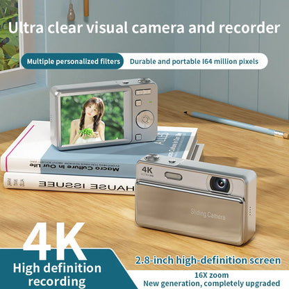 Lenovo 64MP 4K Digital Camera with 16X Zoom Autofocus Vlogging Camera for Students YouTube Video Portable Travel WiFi