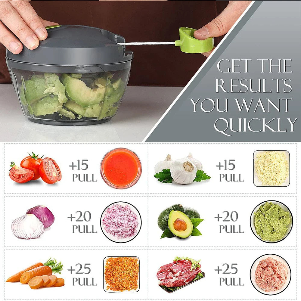 520ml/900ml Manual Food Processor Vegetable Chopper Hand Pull Mincer Blender Mixer For Garlic Fruits Nuts Onions Peppers Chopper