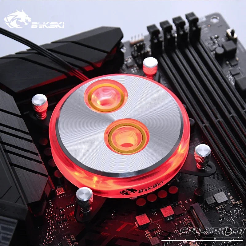 Bykski CPU-XPR-CD CPU Water Cooling Block for Intel Lga115x/1700/2011/2066 RGB/RBW Lighting CD Pattern System Microwaterway I7