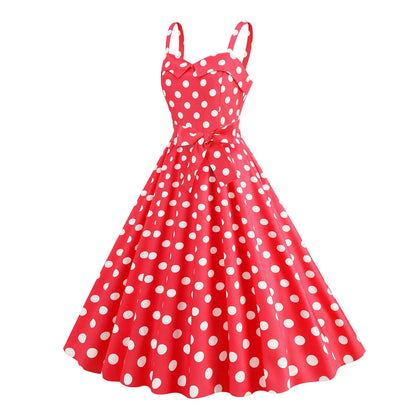 Women Vintage Pink Plaid Dress Retro Rockabilly Strap Suspenders Cocktail Party 1950s 40s Swing Dress Summer Dresses