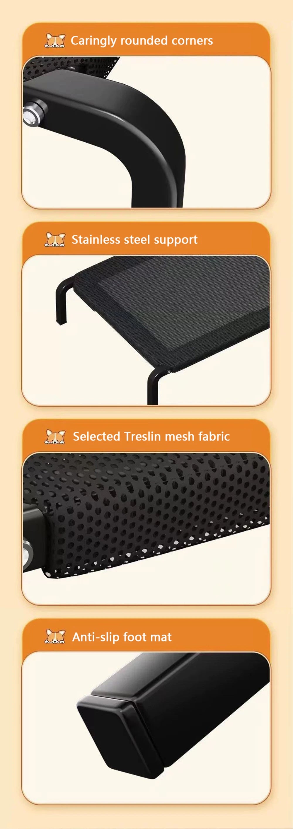 Elevated Pet Bed Dog Cat Folding Pet Camping Bed Cat Dog House Portable Removable Washable Four Seasons Cats Kennel Puppy Beds