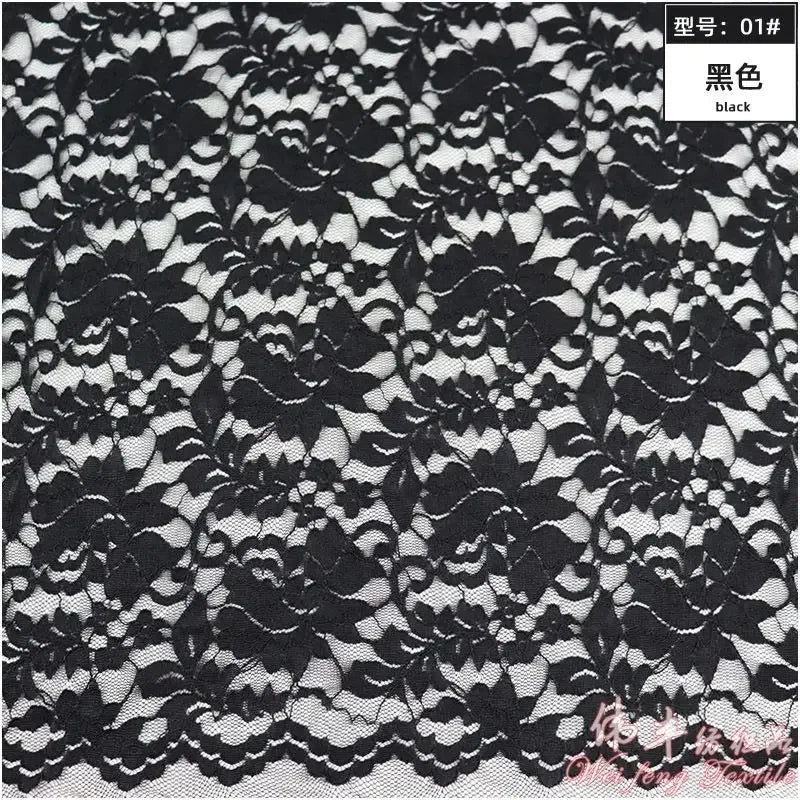 Lace Fabric Elastic By The Meter for Needlework Curtains Dresses Skirts Clothes DIY Sewing Comfortable Soft Cloth Red White Blue