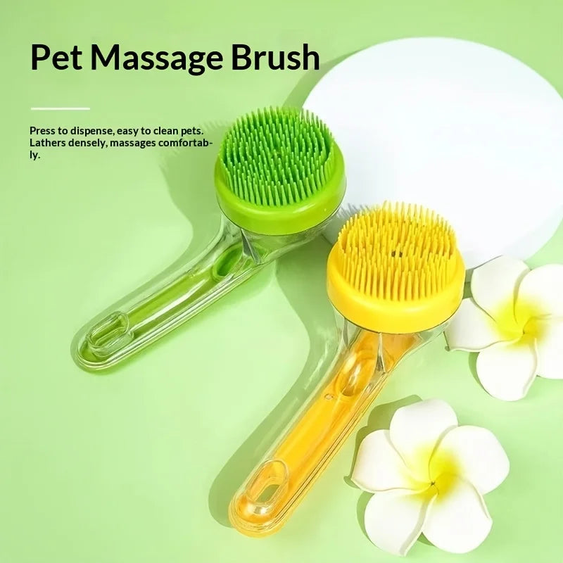 1PC Pet dog bath brush long handle massage brush grooming device for cats and dogs, a special tool for washing dogs