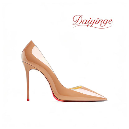 Heels For women 2026 Trend Leather Luxury Red Bottom High Heels 12cm Pointed Toe Stiletto Pumps Elegant Sexy Party Wedding Shoes