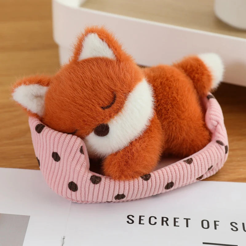 Sleeping Animals in Pet Pad Doll Toy Mini Kitten in Pet Pad Kawaii Toys For Office Desk Car Hand Toy Gift for Kids Boys Girls