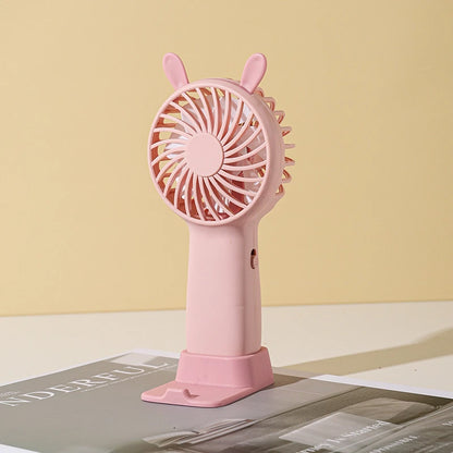 Portable Handheld Fan USB Rechargeable Silent Cooling Fan 3 Speed Adjustable Lightweight Mini Fan for Travel Office Home