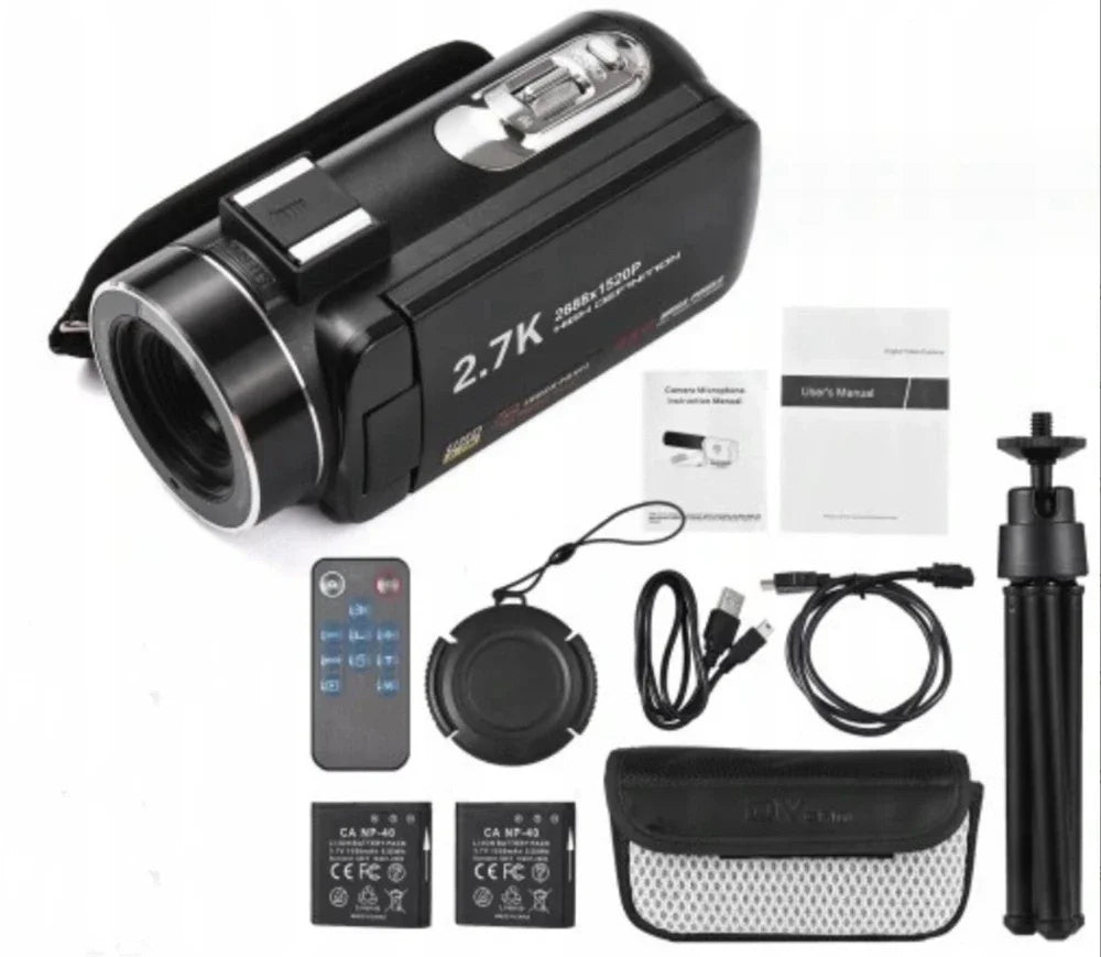Digital Video Camera 60FPS 16X Digital Zoom Recording Video Camera 3.0 inch Rotatable Touch Screen Handheld DV Camera
