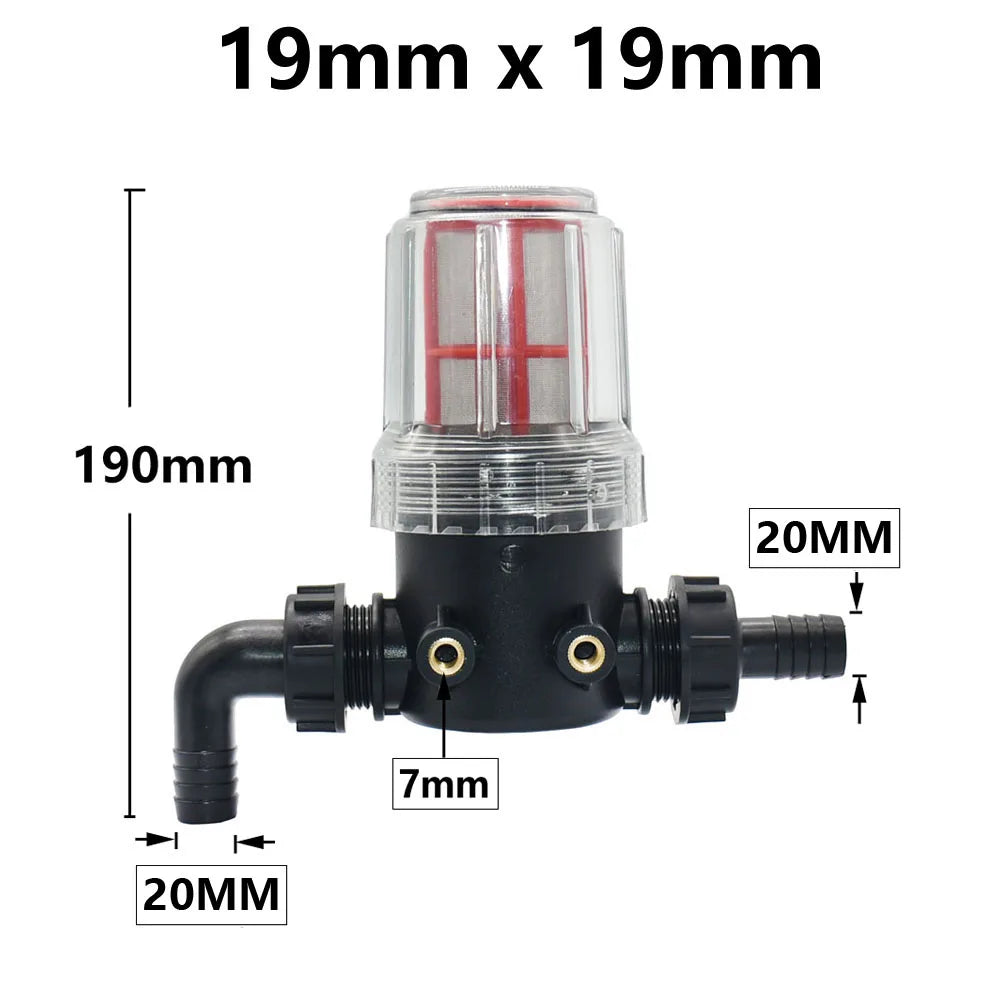 Transparent 60 Mesh Fine Filtration Water Filter With 20mm, 25mm Barbed Agriculture Tools Garden Irrigation Filter 1 Pcs