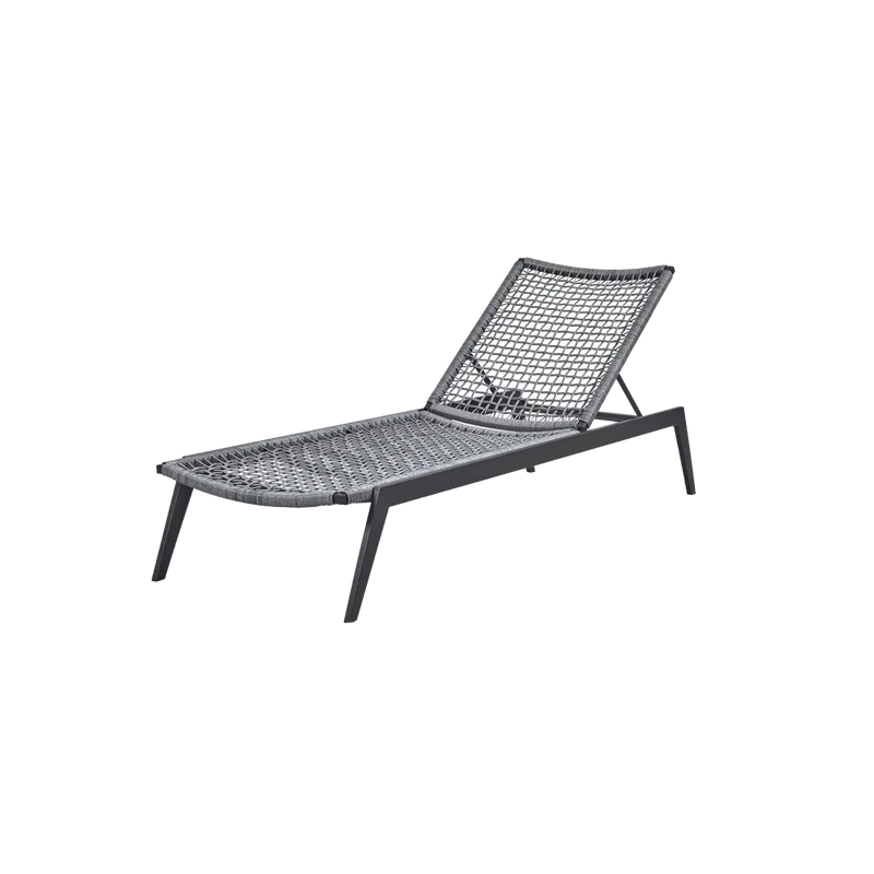 Outdoor Furniture Modern Design Aluminum with Rope Woven Chaise with Cushion Garden Sun Lounger Daybed