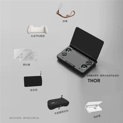Gaming Accessories Dual Screen Flip Up Handheld Device Protective Case Storage Bag Lanyard Soft Bag Grip for AYN THOR