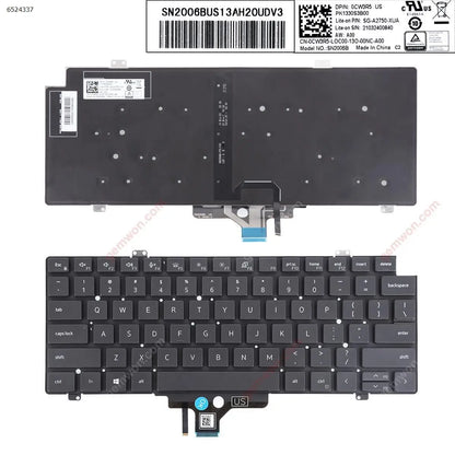 US Laptop Keyboard for Dell Latitude 7410 7420 5420 Black with Backlit