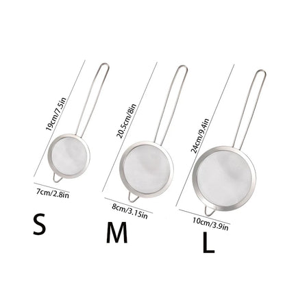 Set of 4 Multi-purpose Mesh Filter with Handle - Perfect for Tea, Juice, Flour, Soy Milk, Etc. - Kitchen Gadgets, Easy To Filter
