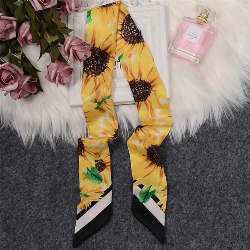 2024 New Luxury Brand Scarf Tarot Women Scarf Bag Hair Skinny Silk Scarves Design Foulard Neckerchief Headband For Ladies