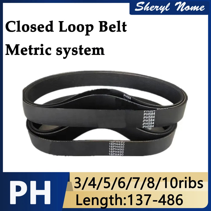 Rubber multi wedge belt PH137/140/161/174-456mm, lathe woodworking sports equipment transmission belt traction belt