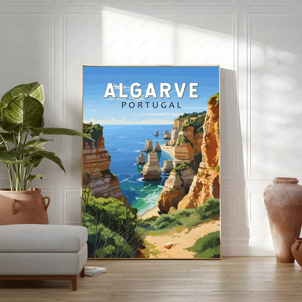 Pictures Portugal Painting Poster Room Decor Home Decoration Interior Wall Art Printing Waterproof Bathroom BedRoom Posters Gift