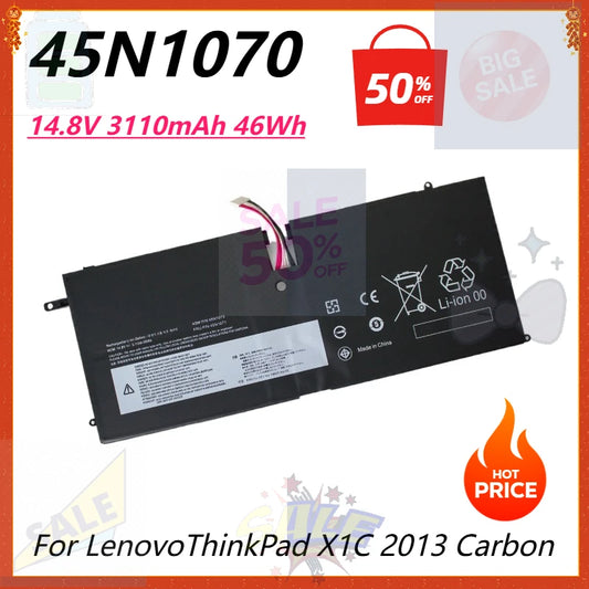 45N1070 Laptop Battery for Lenovo ThinkPad X1C 2013 Carbon ThinkPad X1 Carbon Series 3444 3448 3460 Tablet 45N1071