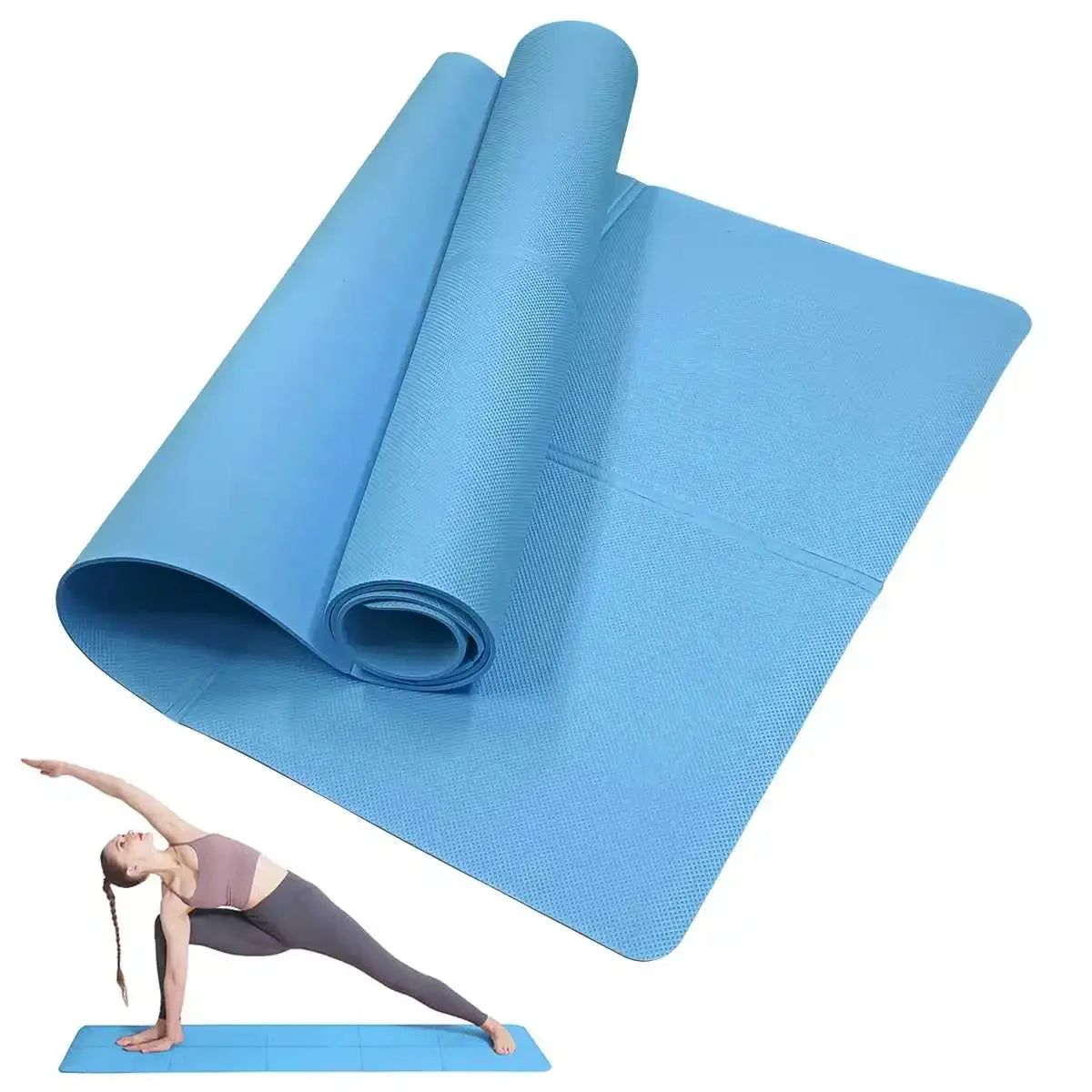 4mm Anti-Slip Yoga Mat Portable Fitness Workout Mat For Pilates Home Gym Ladies Exercise