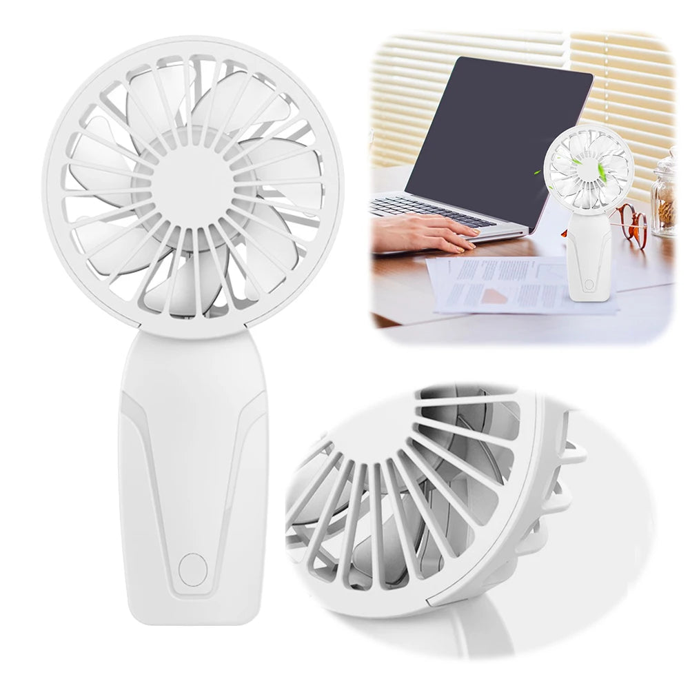 Portable Handheld Fan USB Rechargeable Personal Fan 3 Speeds Mini Fan for Home Office Travel and Outdoor Activities