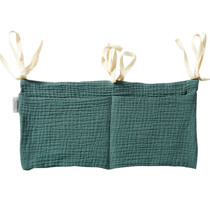 Baby Crib Organizer Cot Caddy Bed Storage Bag 2 Pockets Bedside Hanging Diaper Nursery Organizer for Diapers Toys Clothing