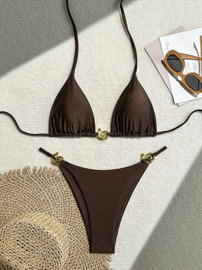 2025 New Bikini Set Bikinis Sexy Women Swimsuits Female Swimwear Bathing Suit Brazilian Swimming Suits Beachwear Biquini Summer