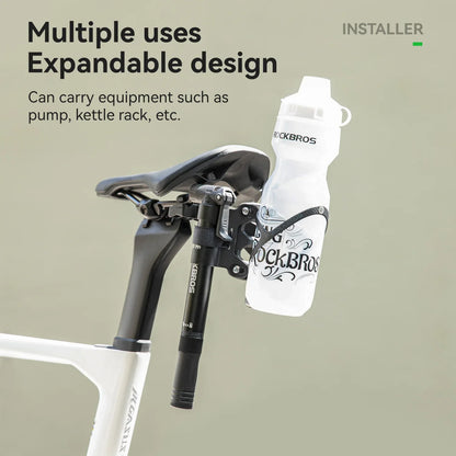 ROCKBROS Imitation Carbon Fiber Bicycle Water Bottle Holder Adapter Saddle Double Cup Extension Stand Seat Cycling Equipment