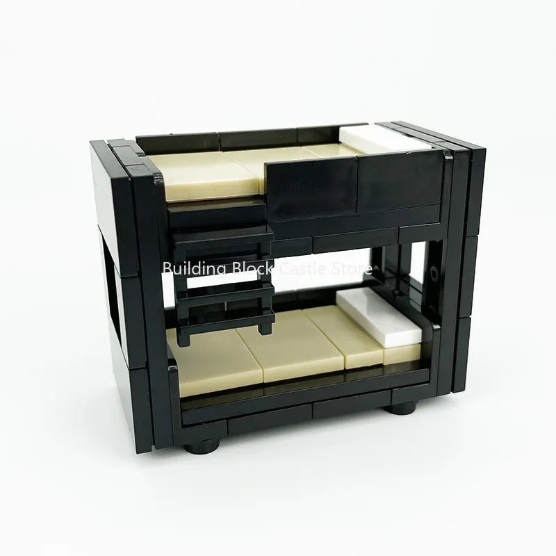 MOC Modern Home Sofa, TV Cabinet, Furniture, Refrigerator Small Particle Building Block Scene Construction Toy Model