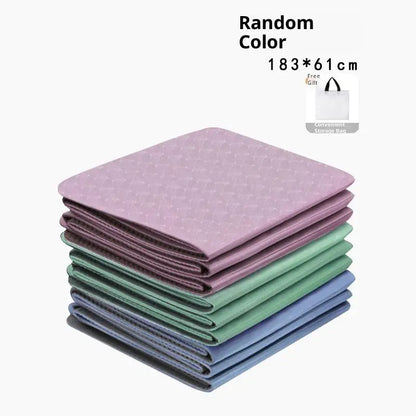 【M】4mm Thick TPE Foldable Yoga Mat 183*61cm Easy Storage For Travel Yoga Pilates Home Exercise Floor Mat