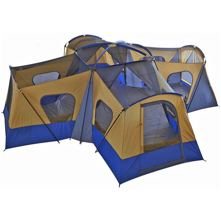 600*600cm Family Camping Outdoor Leisure Tent Four Rooms One Hall Shade Huge Outdoor Tents Customized