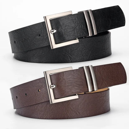 Silver Pin Buckle Black Pu Women's Belt Simple Design Jeans Accessories Girdle Goth Retro Leopard Print Leather Waistband