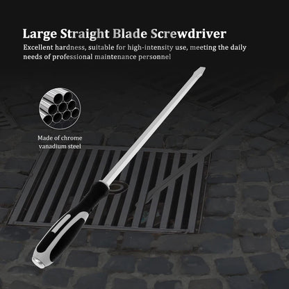 Extra Long Demolition Screwdriver 22 Inch Chrome Vanadium Steel Heavy Duty Slotted For Car Repair Tool Set