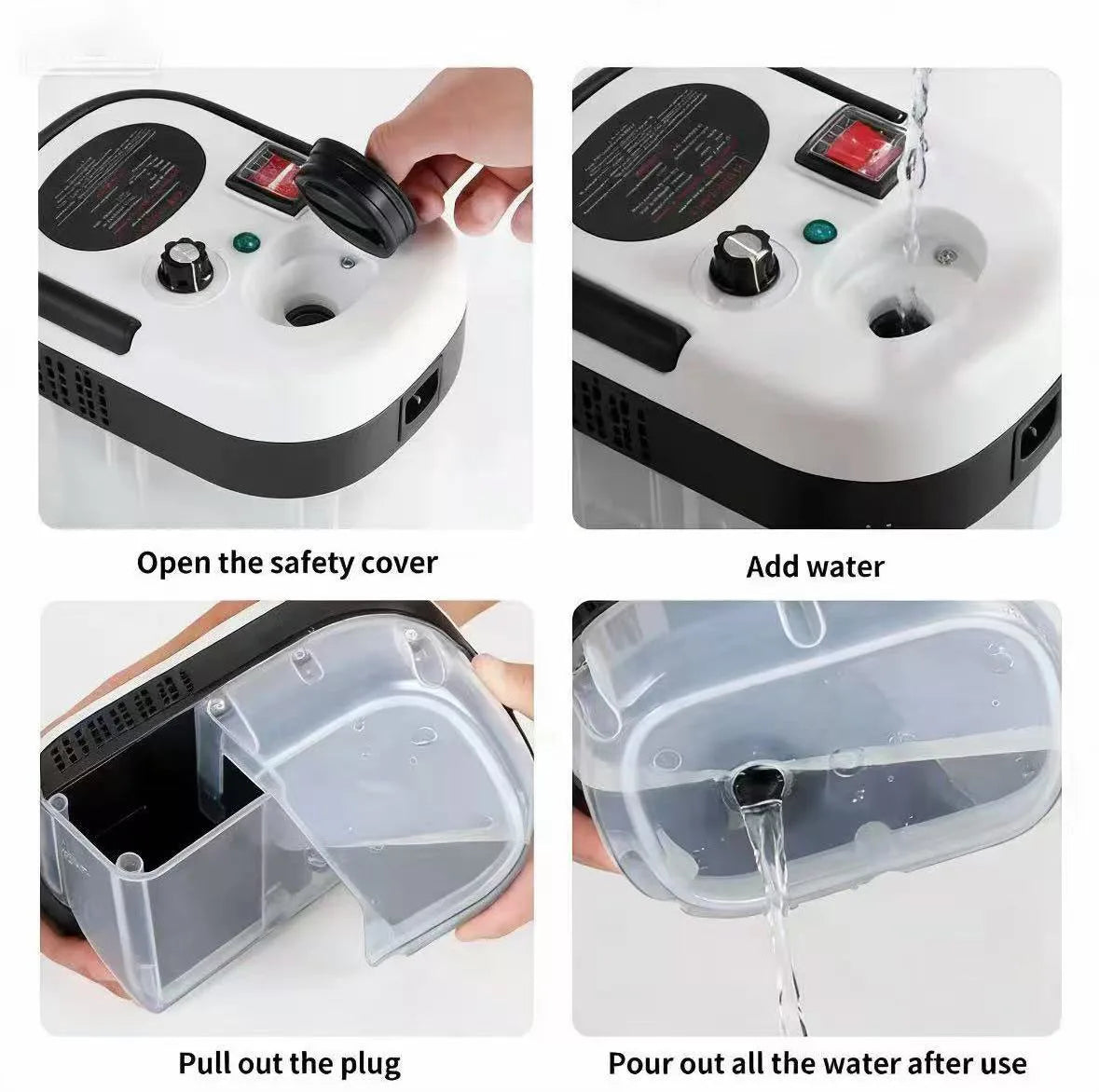 Compact Handheld Steam Cleaner: Pressurized High-Temperature Steam Machine withBrush Attachments for Kitchen and Car Detailing