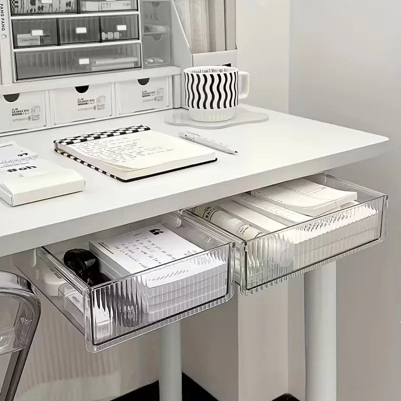 Desk drawer organizer, hidden storage drawer under the desk, suitable for organizing stationery in home offices
