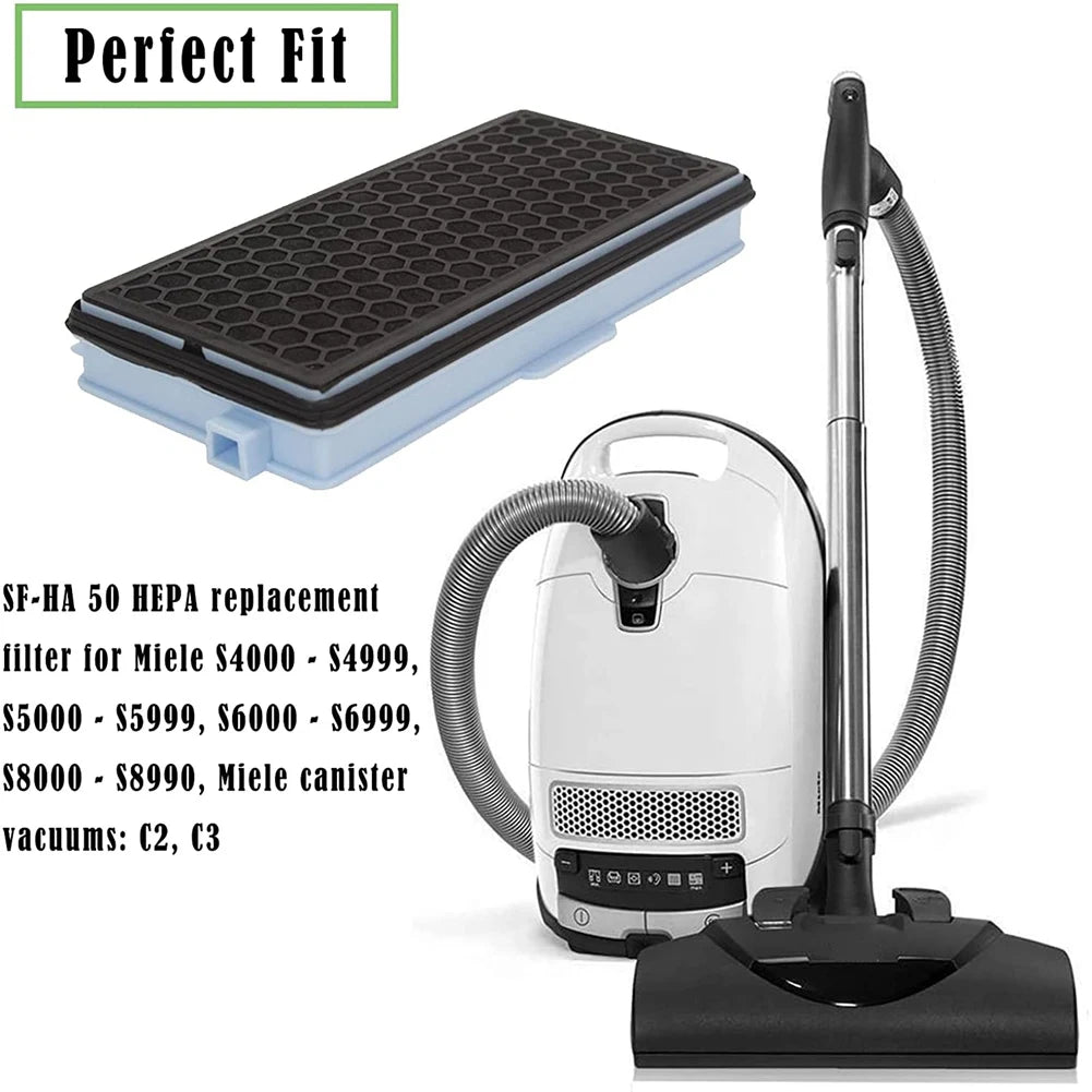 2X HEPA Filters for Miele Vacuum Filters Compact C1-C2 Complete C2- C3 S8340 + 3 Air Clean Filters + 3 Motor Filters