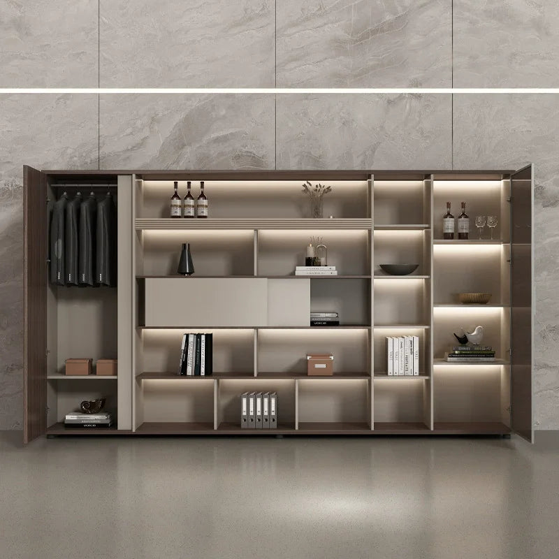 High Office Filing Cabinet With Open Shelves Office Display Cabinet Bookshelf Wood File Storage Cabinet Office Equipment