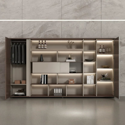 High Office Filing Cabinet With Open Shelves Office Display Cabinet Bookshelf Wood File Storage Cabinet Office Equipment